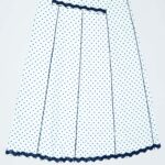 White with Navy Blue Polka Dots