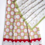 Green geometry with embroidery dupatta
