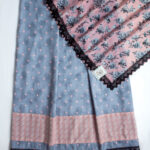 Grey Dots with Pink Dupatta