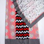 Red, Black and White with Graffiti dupatta