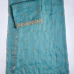 Blue handwork fenti silk