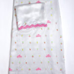 White silk with net overlay