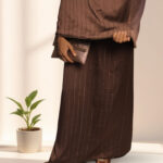 Dark Brown Silk with pearl Lace - Crystal Vein Edit