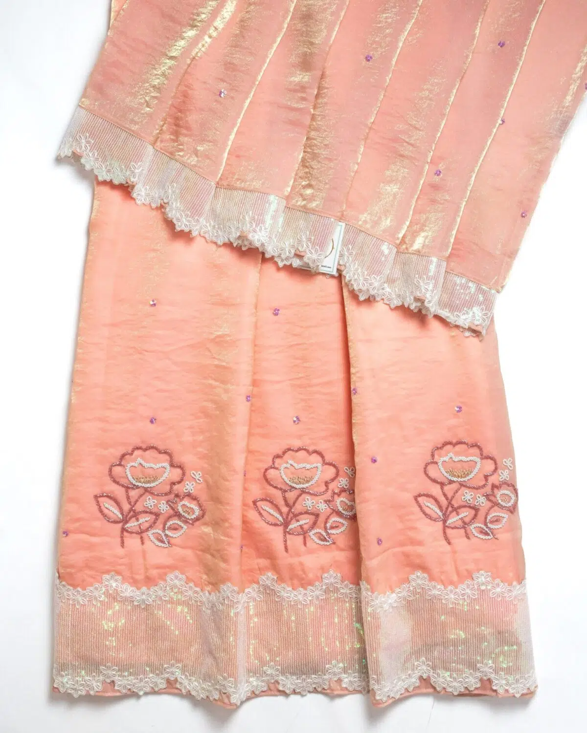 Peach fenti silk Handwork Rida - Image 1