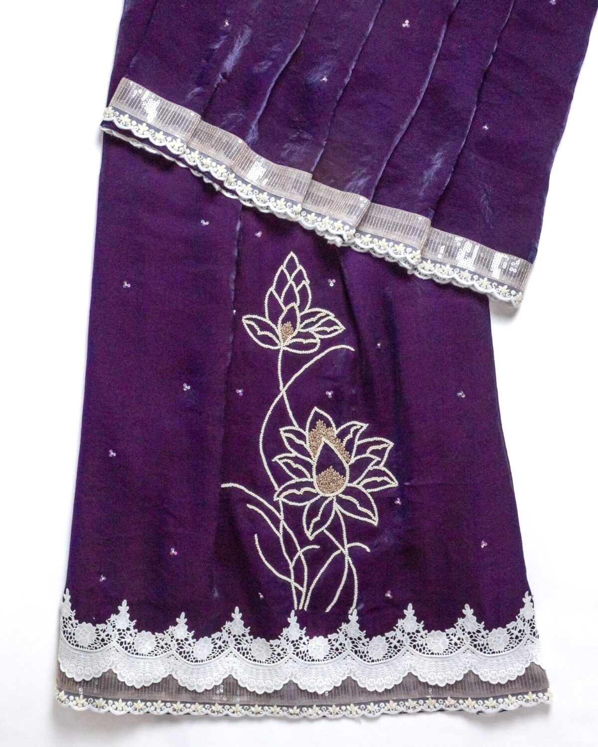 Purple Handwork Fenti Silk Rida - Image 1