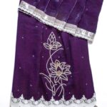 Purple Handwork Fenti Silk Rida
