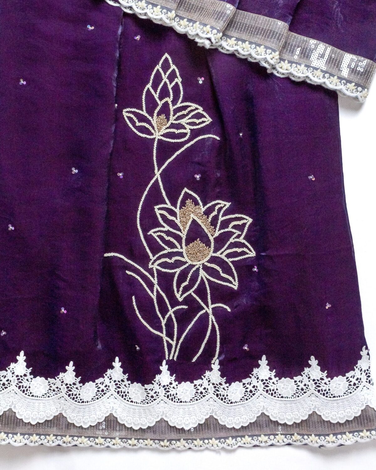 Purple Handwork Fenti Silk Rida - Image 3