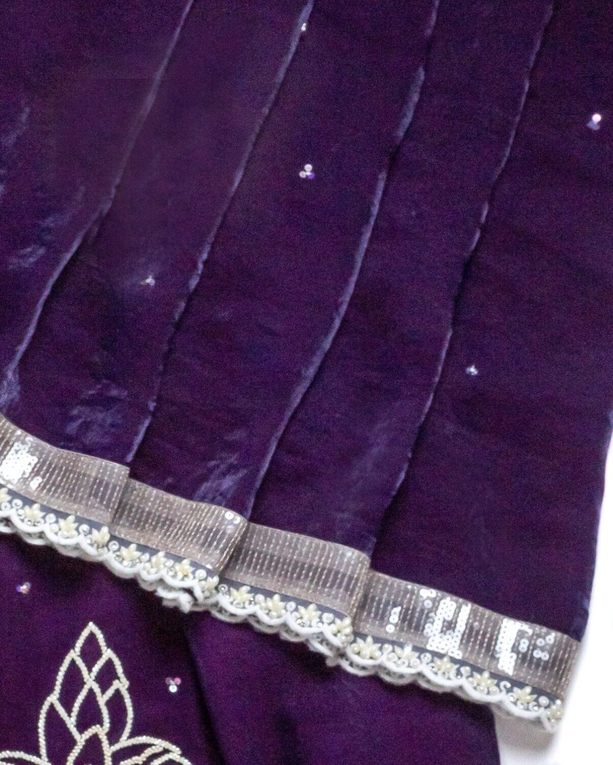 Purple Handwork Fenti Silk Rida - Image 2