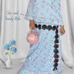 Blue Floral Stripe Button Up- chic and trendy rida