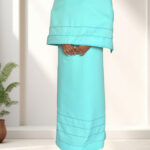 Blue Abaya Rida With machine embroidery