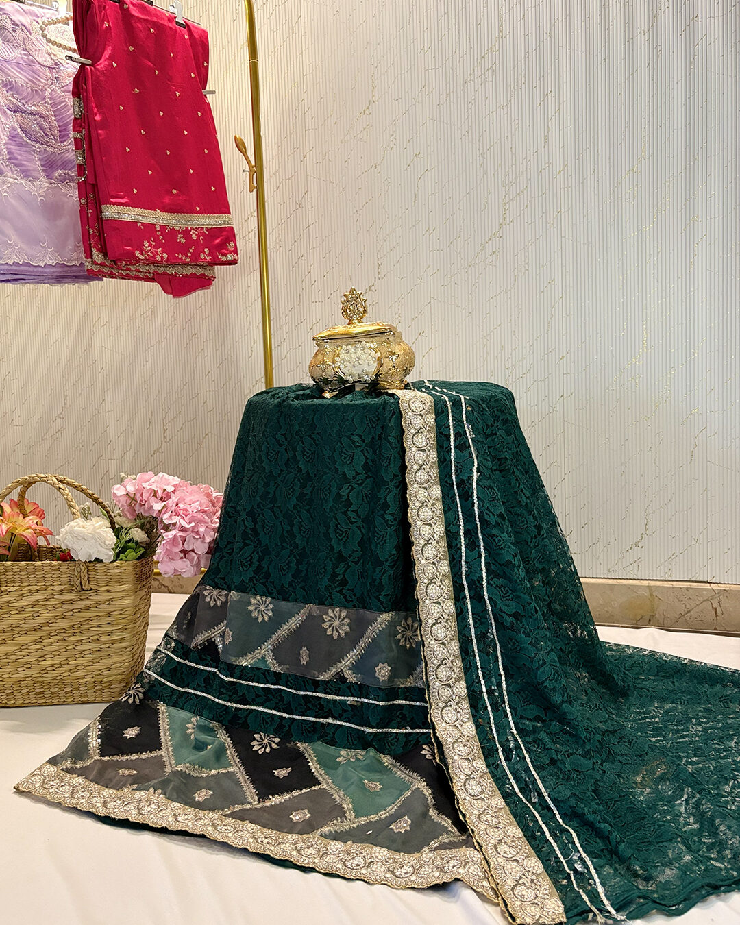 Artboard 1 The Sahiba Edit - Exclusive Green Chantilly Rida - Image 1