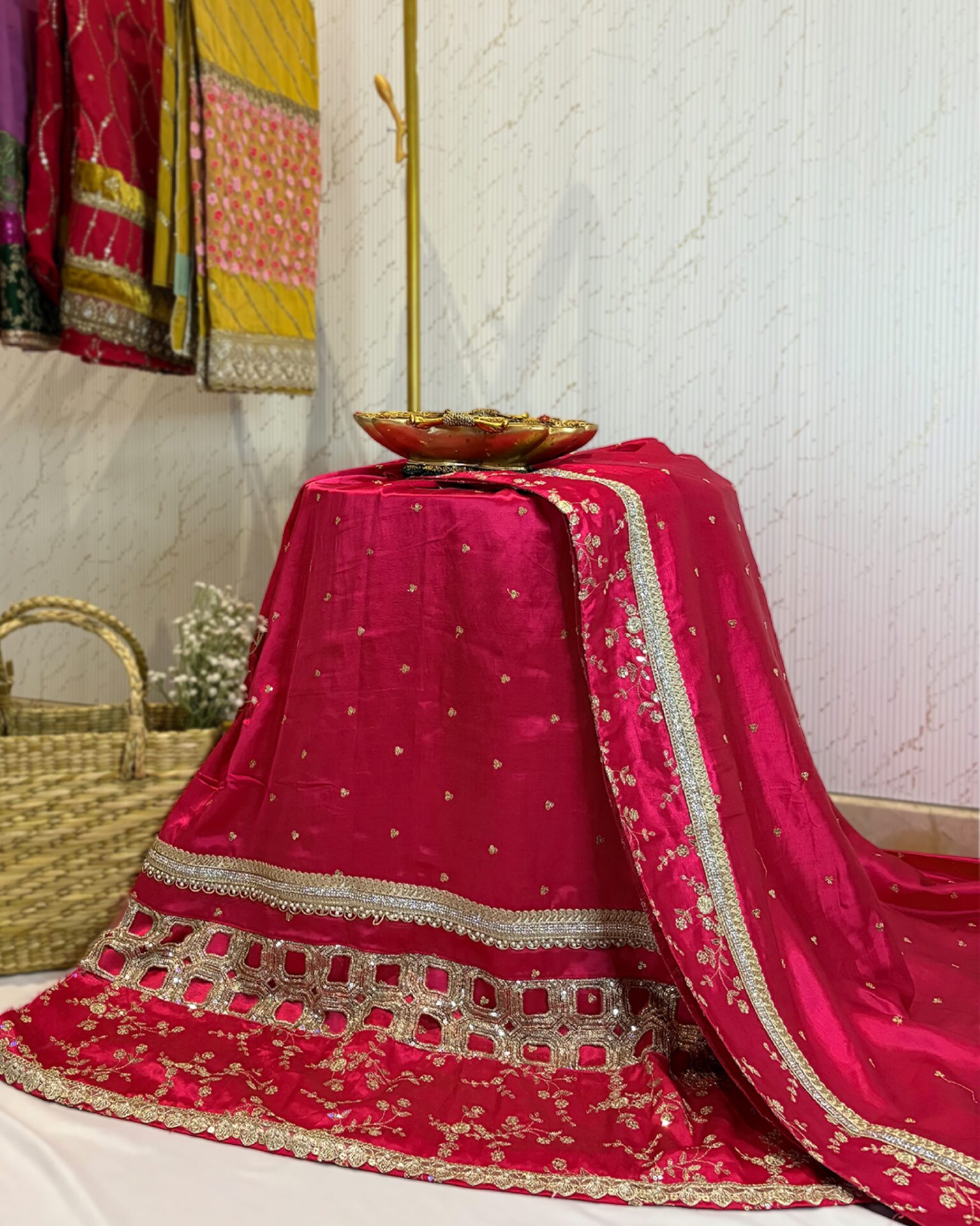 gajji silk rida-24 Hot pink Gajji Silk Edit - Image 1