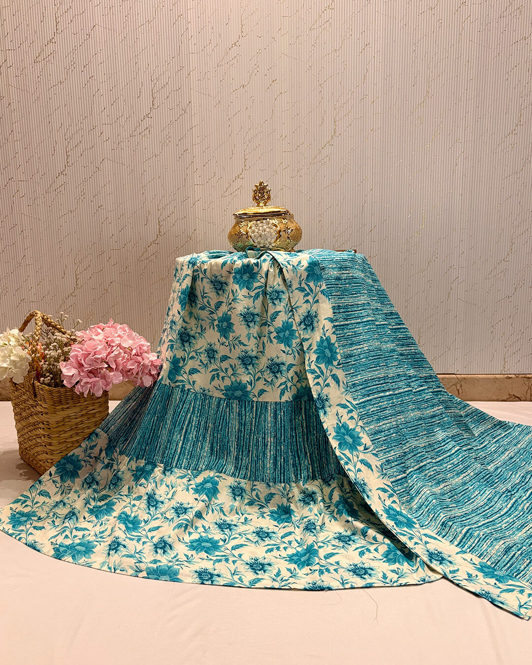 blue rida 2 Batik Teal Blue Rida - Image 1