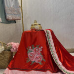 Red Satin with Sequin Panel and tassels Rida