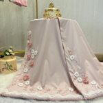 Pink printed with Crochet Flower