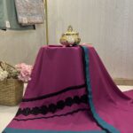 dark fuchsia pink diagonal pattern abaya Rida