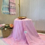 Baby pink with net godet