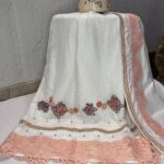 white peach chantilly with cross stitch rida