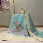 Frosty Blue Cross Stitch Satin Rida