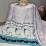 Purple Shaded hakoba with Cross Stitch roses Rida