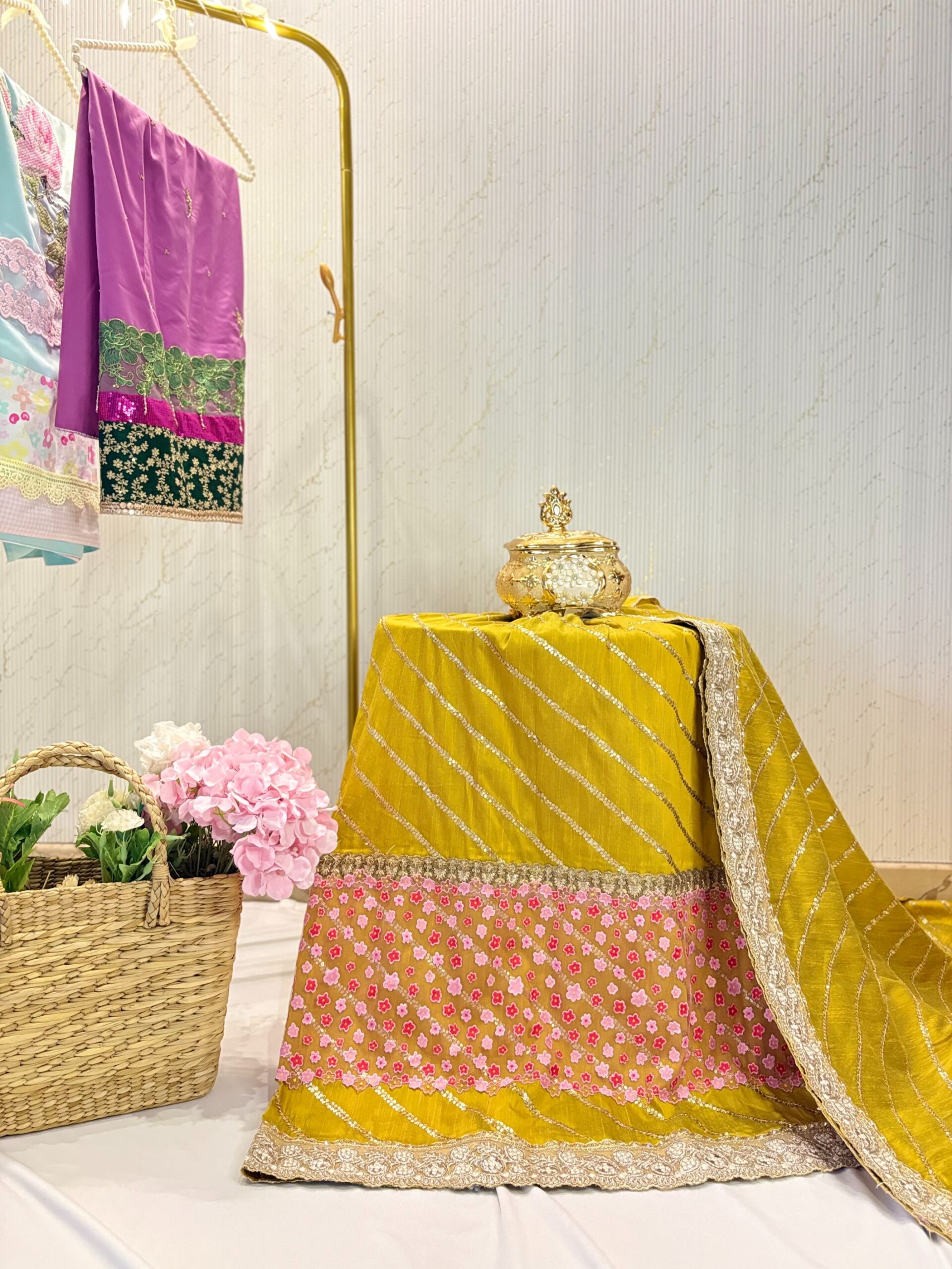 IMG_4697 (1) Yellow ochre slant embroidery - Image 1