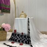 White Milan with Cross stitched roses