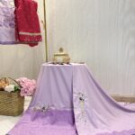 Lavender rida with hakoba panel and hand embroidery