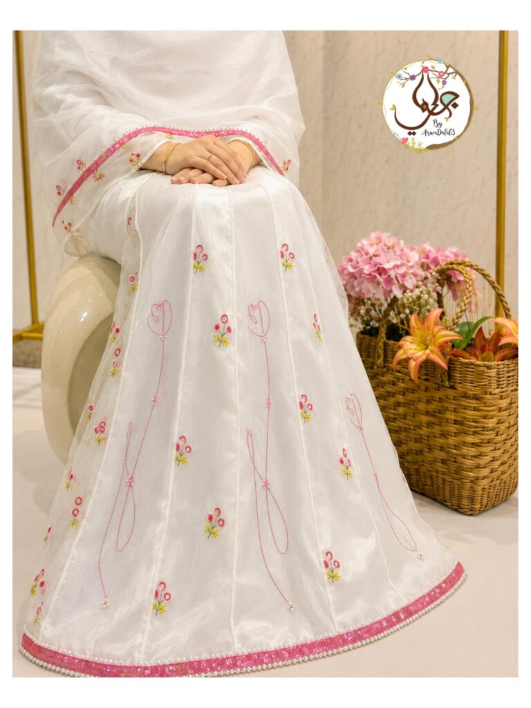 Blush Botanica Organza Kalidaar Pearl Lace Rida