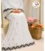 Blush Botanica White Half Pattern Semi Bhari Rida