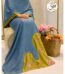 Denim on Gold Belgian Cotton Aari Work Rida