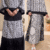 Reversible Chevron-Paisley Rida in a bold monochrome palette of black and off-white