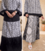 Reversible Chevron-Paisley Rida in a bold monochrome palette of black and off-white