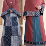 Reversible Rose-Indigo Rida in a striking combination of dusty rose and deep indigo blue.