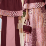 Reversible Patchwork Rida in a romantic palette of maroon, mauve, and blush pink