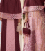 Reversible Patchwork Rida in a romantic palette of maroon, mauve, and blush pink
